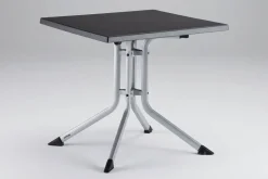 KETTLER BOULEVARD Klapptisch, silber/anthrazit, Aluminium/KETTALUX, 70 x 70 cm, pflegeleicht, schmutzabweisend