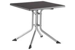 KETTLER BOULEVARD Klapptisch, silber/anthrazit, Aluminium/KETTALUX, 70 x 70 cm, pflegeleicht, schmutzabweisend