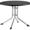 KETTLER BOULEVARD Klapptisch, silber/anthrazit, Aluminium/KETTALUX, Ø 70 cm, klappbar, schmutzabweisend