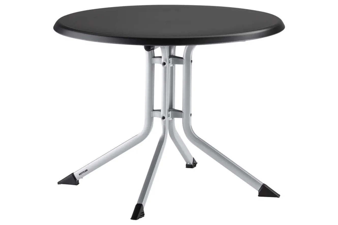 KETTLER BOULEVARD Klapptisch, silber/anthrazit, Aluminium/KETTALUX, Ø 70 cm, klappbar, schmutzabweisend