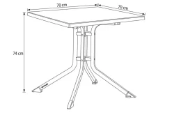 KETTLER BOULEVARD Klapptisch, weiß, Aluminium/KETTALUX, 70 x 70 cm, schmutzabweisend, quadratisch