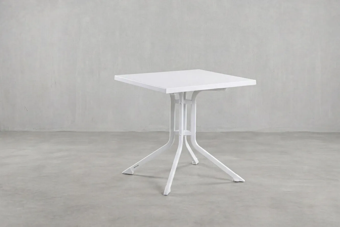 KETTLER BOULEVARD Klapptisch, weiß, Aluminium/KETTALUX, 70 x 70 cm, schmutzabweisend, quadratisch
