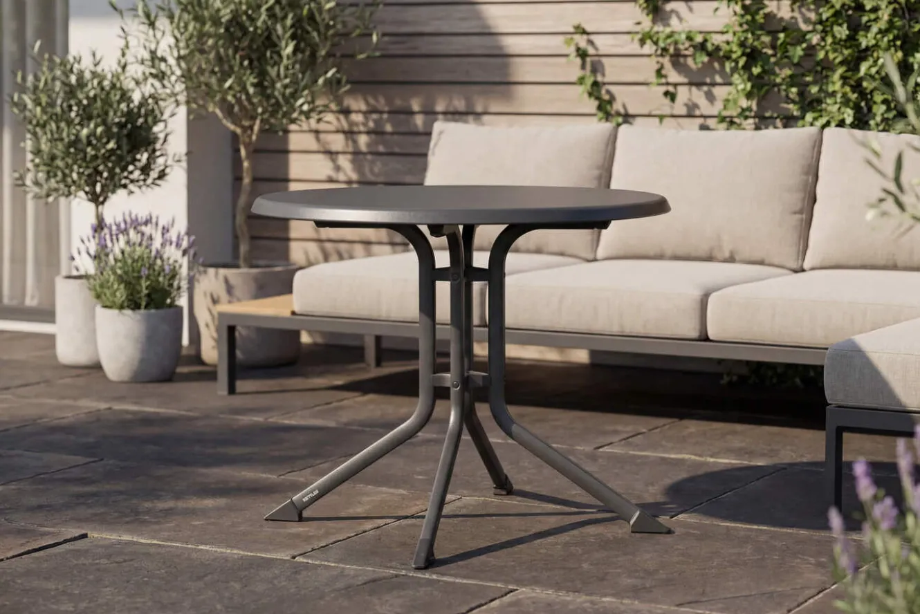 KETTLER BOULEVARD Klapptisch, anthrazit, Aluminium/KETTALUX, Ø 70 cm, schmutzabweisend, klappbar, rund