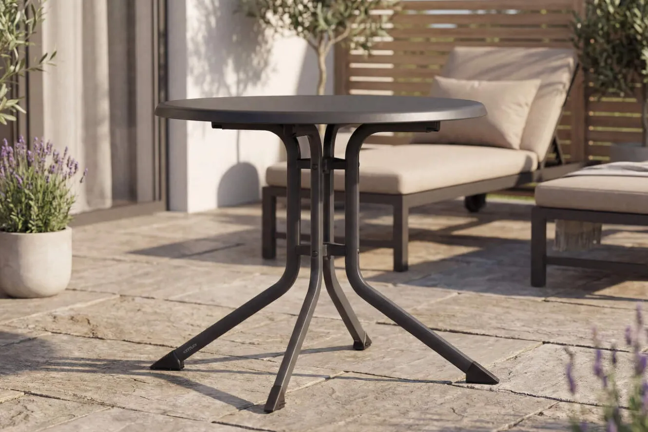KETTLER BOULEVARD Klapptisch, anthrazit, Aluminium/KETTALUX, Ø 70 cm, schmutzabweisend, klappbar, rund