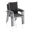KETTLER Cubic/Basic Plus Garten-Essgruppe, silber/anthrazit, Alu/Textilene, Tisch 160x90 cm, 4 Stapelsessel