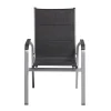 KETTLER Cubic/ Basic Plus Padded Garten-Essgruppe, silber/anthrazit, Alu/Textilene, Tisch 160x90 cm, 6 Stapelsessel