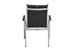 KETTLER Cubic/ Basic Plus Padded Garten-Essgruppe, silber/anthrazit, Alu/Textilene, Tisch 160x90 cm, 6 Stapelsessel