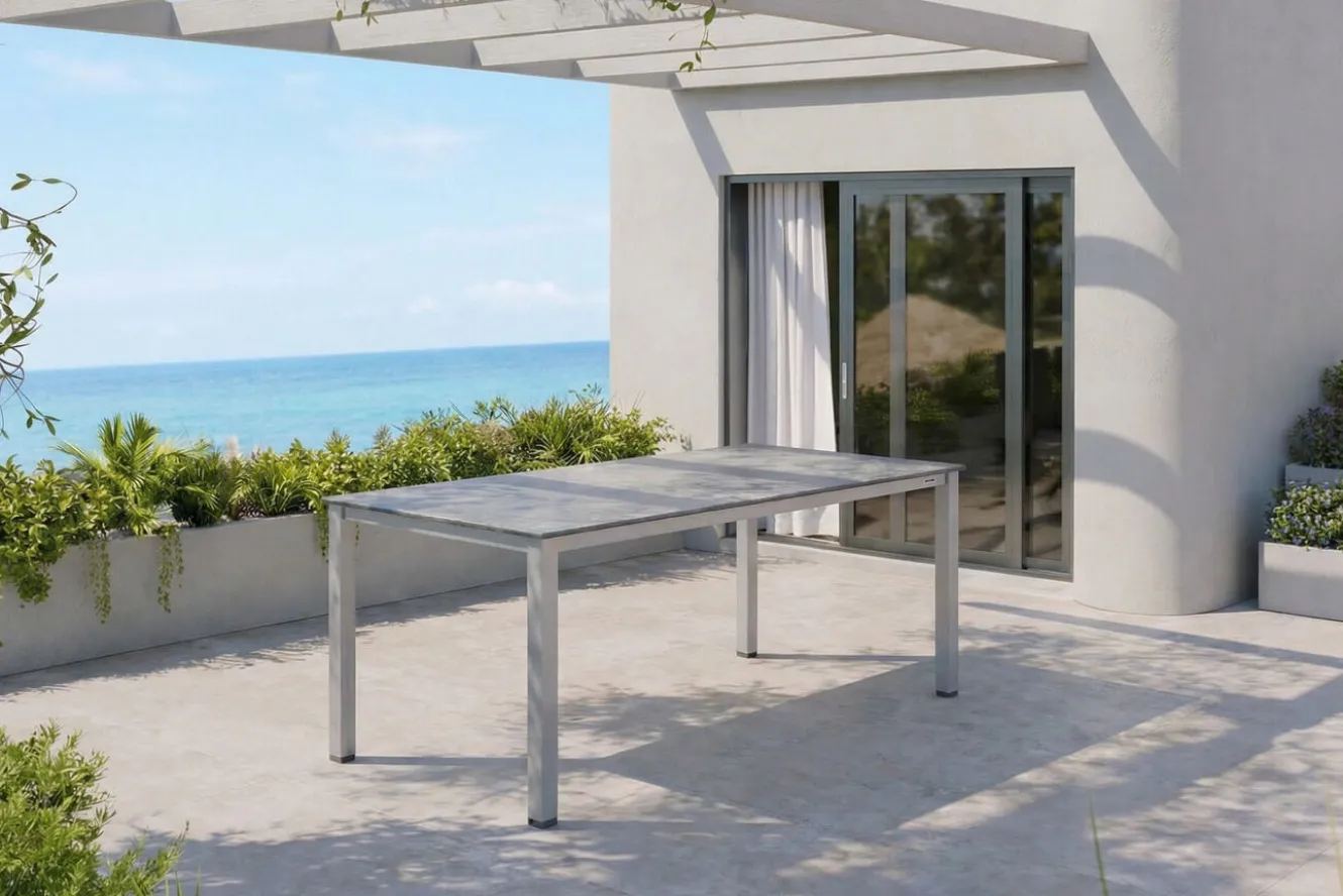 KETTLER Cubic Esstisch, silber/anthrazit, Aluminium, 160x90 cm, 0301821-0100