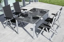 KETTLER Cubic Esstisch, silber/anthrazit, Aluminium, 160x90 cm, 0301821-0100
