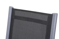KETTLER Cubic Garten-Essgruppe, silber/anthrazit/grau, Alu/Textilene, Tisch 160x90 cm, 4 Stapelsessel