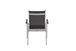 Kettler Esstischgruppe, silber/anthrazit, Kettalux-Plus Dining-Tisch 160x95cm, 6 Stapelsessel BasicPlus