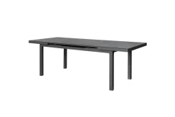 KETTLER Garten-Essgruppe, anthrazit/grau, Alu/Glas/Textilene/Polyester, 180/240 x 100 cm, ausziehbar, klappbar, wasserabweisend, UV-beständig