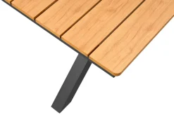 KETTLER Garten-Essgruppe mit LED-Beleuchtung, anthrazit/natur, Aluminium/Holzimitat/Textilene, 240 x 100 cm Tisch, 6 Klappstühle