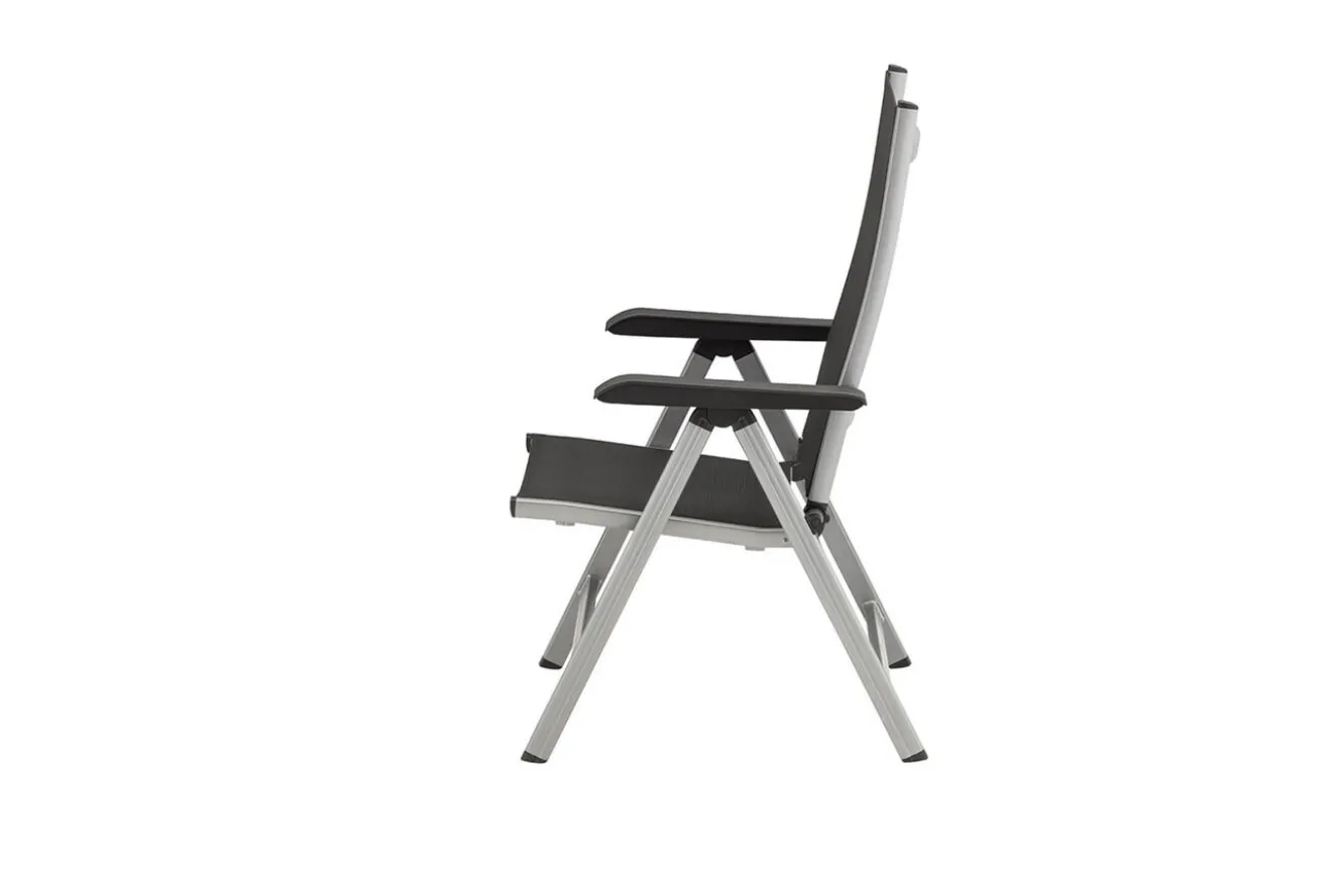 KETTLER Garten-Essgruppe, silber/anthrazit, Alu/Textilene, Tisch 180/240 x 100 cm, 6 Klappstühle, inkl. Auflagen