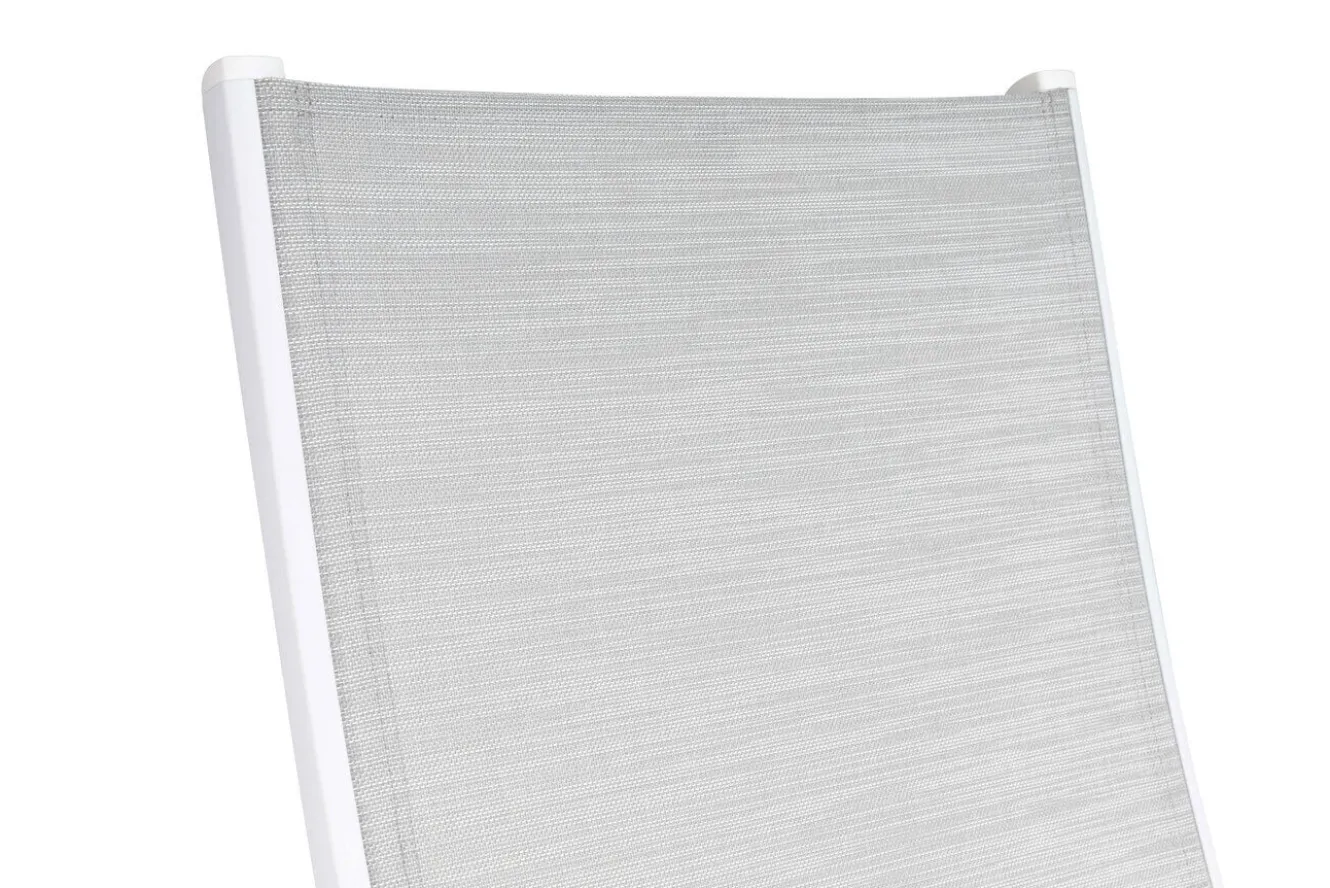 KETTLER Garten-Essgruppe, weiß matt/hellgrau, Alu/Textilene, Ausziehtisch 180/240 x 100 cm, 8x Klappstuhl
