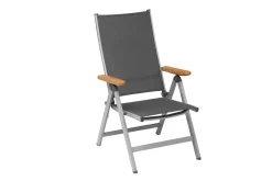 KETTLER Granada Garten-Essgruppe, silber/anthrazit, Alu, Tisch 160x90, 6 Klappstühle