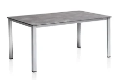KETTLER Granada Garten-Essgruppe, silber/anthrazit, Alu, Tisch 160x90, 6 Klappstühle