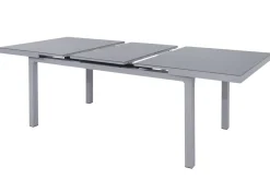 KETTLER Granada Garten-Essgruppe, silber, Alu/Textilene, Tisch 180/240x100cm, 8 Klappstühle