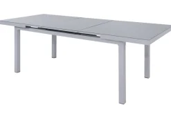 KETTLER Granada Garten-Essgruppe, silber, Alu/Textilene, Tisch 180/240x100cm, 8 Klappstühle