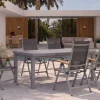 KETTLER Granada Garten-Essgruppe, silber, Alu/Textilene, Tisch 180/240x100cm, 6 Klappstühle