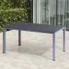 KETTLER Granada Garten-Essgruppe, silber/anthrazit, Alu/Spraystone/Textil, 160 x 95 cm, 6 Klappstühle