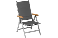 KETTLER Granada Garten-Essgruppe, silber/anthrazit, Alu/Spraystone/Textil, 160 x 95 cm, 6 Klappstühle