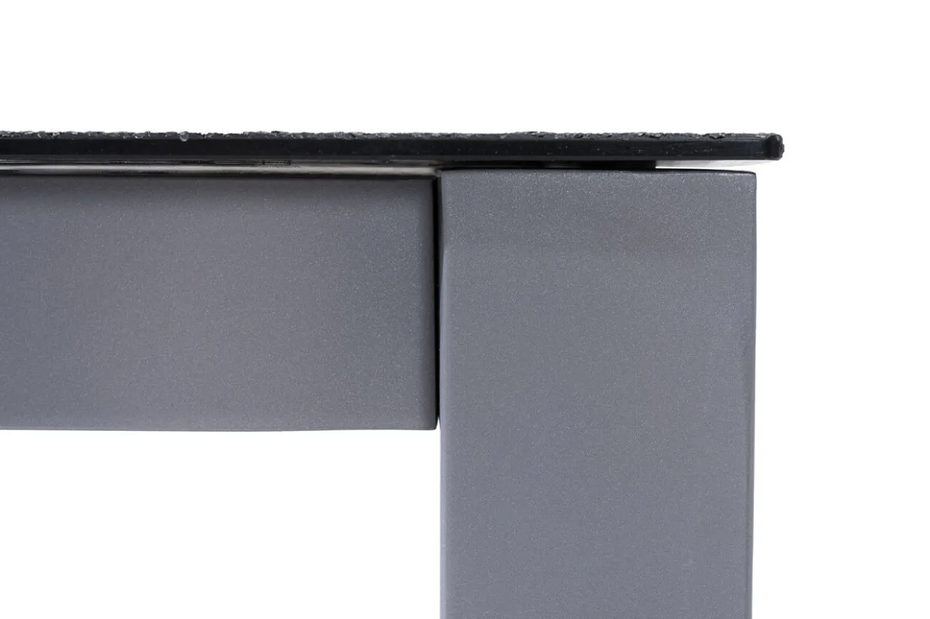 KETTLER Granada Garten-Essgruppe, silber/anthrazit, Alu/Spraystone/Textil, 160 x 95 cm, 6 Klappstühle