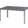 KETTLER Granada Garten-Essgruppe, silber/anthrazit, Alu/Spraystone/Textil, 160x95 cm, 6 Stapelsessel