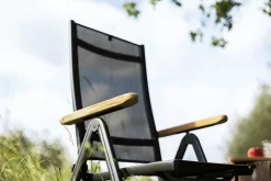 KETTLER Granada Gartengarnitur, Anthrazit, Alu/Spraystone, Esstisch 160x95 cm, 4 Stapelsessel, 2 Klappstühle