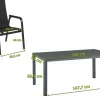 KETTLER KETTALUX-PLUS/Basic Plus Padded Sitzgruppe, anthrazit, Alu/Textilene, Tisch 160x95 cm, 4 Personen, gepolsterte Sitz - und Rückenfläche