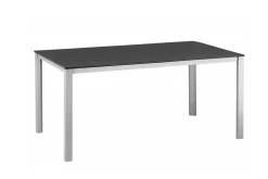 KETTLER KETTALUX-PLUS/Basic Plus Padded Sitzgruppe, silber/anthrazit/grau, Alu/Textilene, 160x95 cm,4 Stapelsessel, gepolsterte Sitz - und Rückenfläche