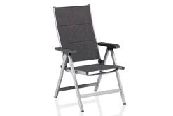 KETTLER KETTALUX-PLUS/Basic Plus Padded Sitzgruppe, silber/anthrazit, Alu/Textilene, Tisch 160x95 cm, 6 Klappstühle