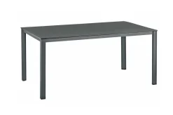 KETTLER KETTALUX-PLUS/Basic Plus Padded Sitzgruppe, anthrazit, Alu/Textilene, Tisch 160x95 cm, 6 Klappstühle