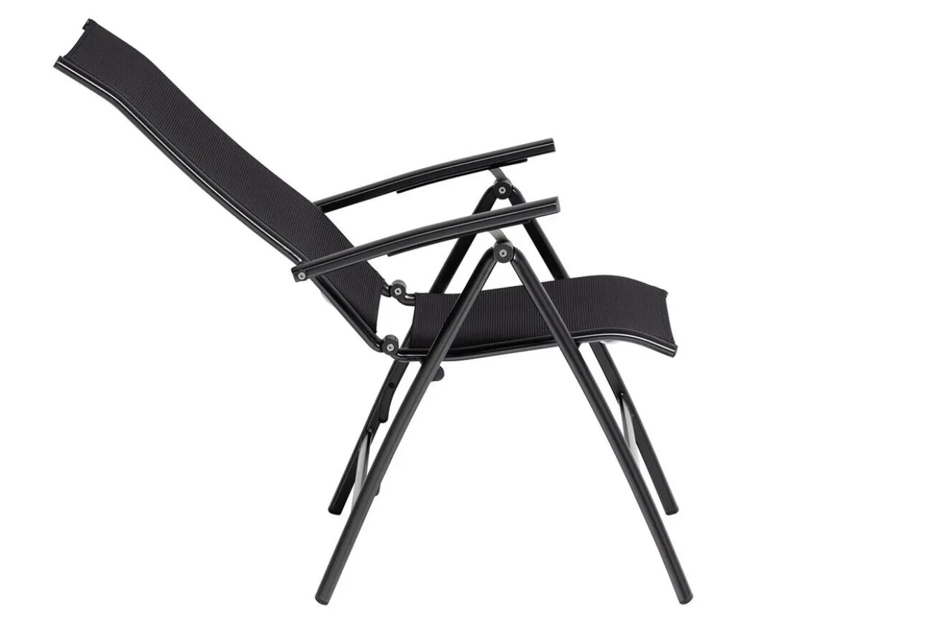KETTLER KETTALUX-PLUS/Legato Curve Sitzgruppe, anthrazit, Alu/Textilene, Tisch 160x95 cm, 4 Klappstühle
