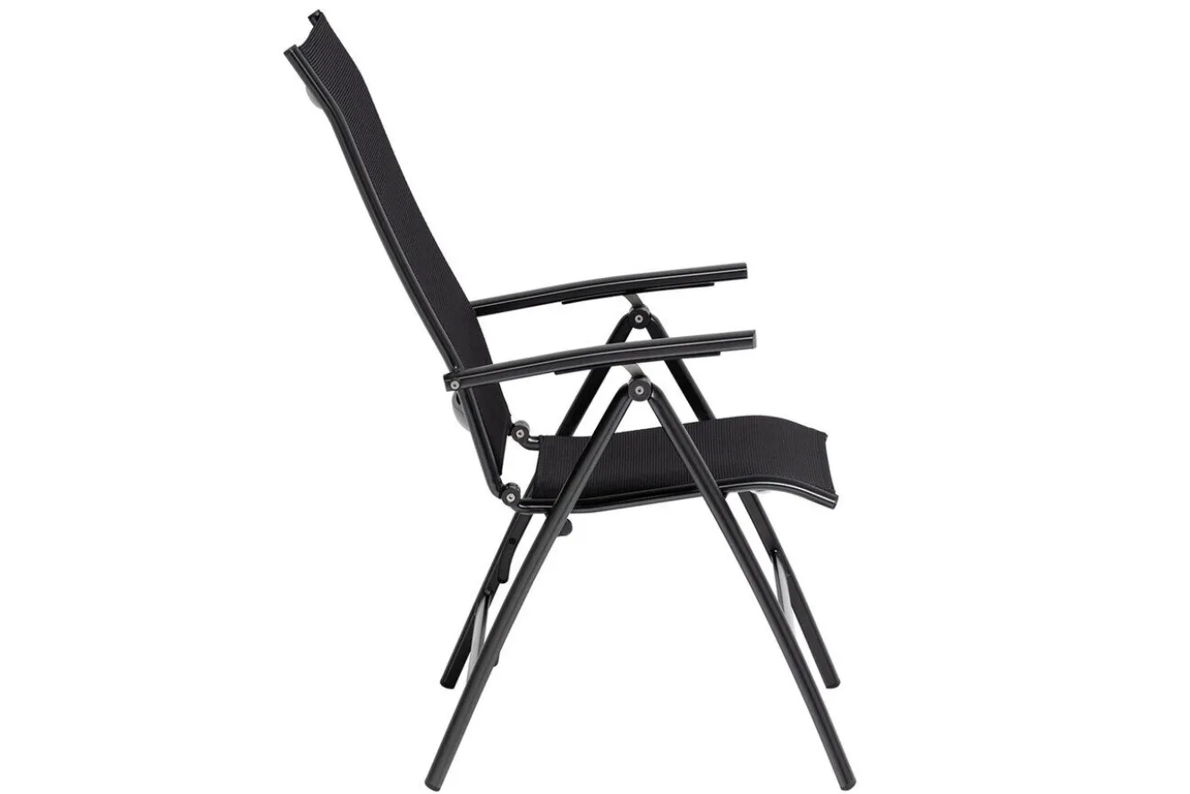 KETTLER KETTALUX-PLUS/Legato Curve Sitzgruppe, anthrazit, Alu/Textilene, Tisch 160x95 cm, 4 Klappstühle