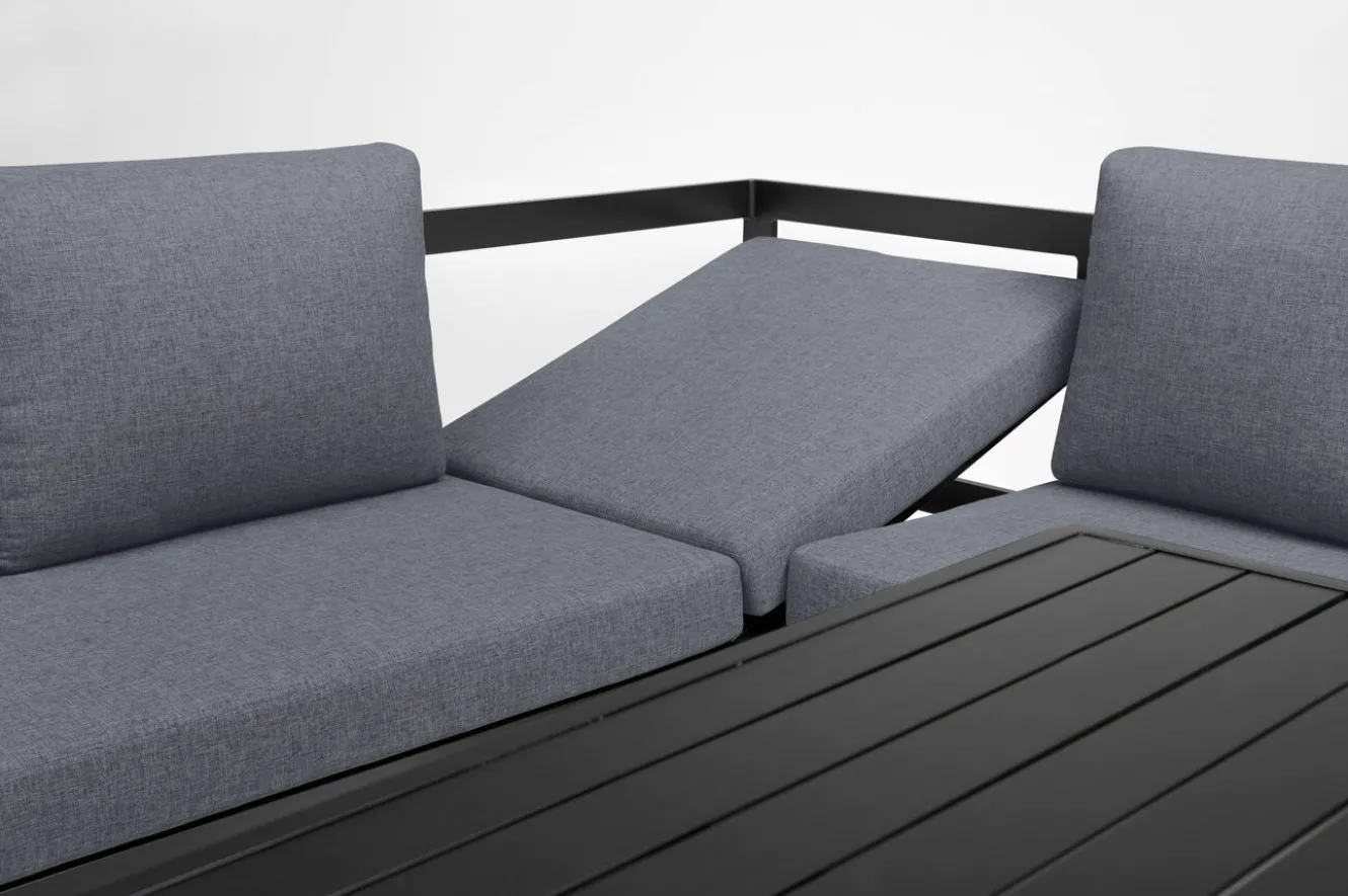 KETTLER Ocean Dining-Lounge, anthrazit/grau, 223 x 200 cm, inkl. Kissen, 0320831-7100