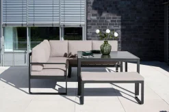 KETTLER Ocean Dining-Lounge Exklusivmodell, anthrazit/taupe, 220 x 200 cm, inkl. Kissen, 0320831-7000