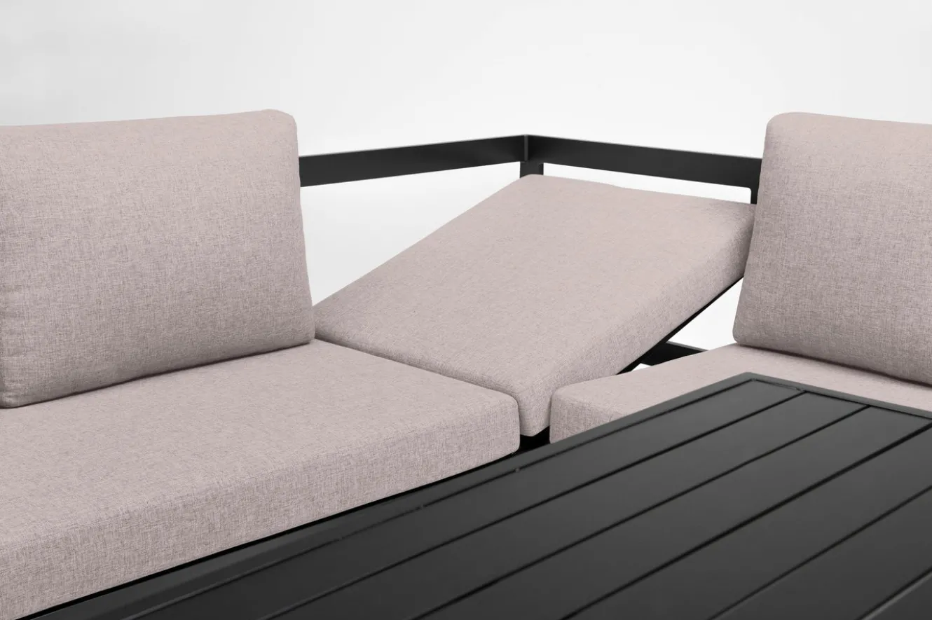KETTLER Ocean Dining-Lounge Exklusivmodell, anthrazit/taupe, 220 x 200 cm, inkl. Kissen, 0320831-7000