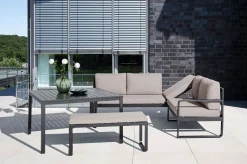 KETTLER Ocean Dining-Lounge Exklusivmodell, anthrazit/taupe, 220 x 200 cm, inkl. Kissen, 0320831-7000