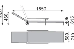 KETTLER Roma Rollliege, anthrazit, Kunststoff, 185 x 71 x 40,5 cm, 01638-700