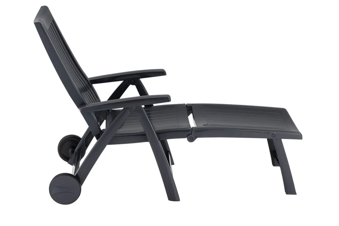 KETTLER Roma Rollliege, anthrazit, Kunststoff, 185 x 71 x 40,5 cm, 01638-700