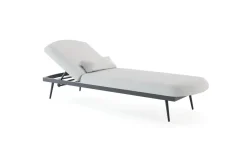 LIVING ZONE Confort Sun Compact Gartenliege, anthrazit/mondgrau, Alu/Polyester, verstellbar, witterungsbeständig