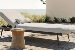 LIVING ZONE Confort Sun Compact Gartenliege, anthrazit/mondgrau, Alu/Polyester, verstellbar, witterungsbeständig