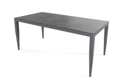 LIVING ZONE Styelo Garten-Essgruppe, mineralgrau/anthrazit, Alu/Keramik/Polyester, 180 x 90 cm, inkl. Kissen
