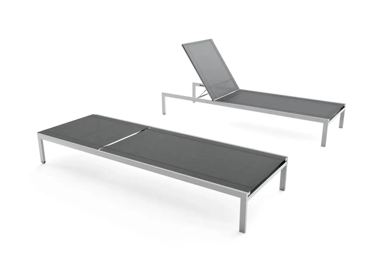 LIVING ZONE Suite Sun Gartenliegen-Set, beige/taupe, Edelstahl/Textilene, verstellbar, UV-beständig, inkl. Kissen, abnehmbare Bezüge