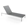 LIVING ZONE Suite Sun Lounger Compact Gartenliege, grau/taupe, Edelstahl/Textilene, rostfreies Material, UV-beständig, inkl. Kissen