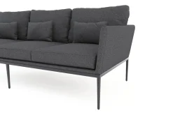 LIVING ZONE Vinez Gartenlounge, graphitgrau, Alu/Glas, abnehmbare Bezüge, pulverbeschichtet, witterungsbeständig