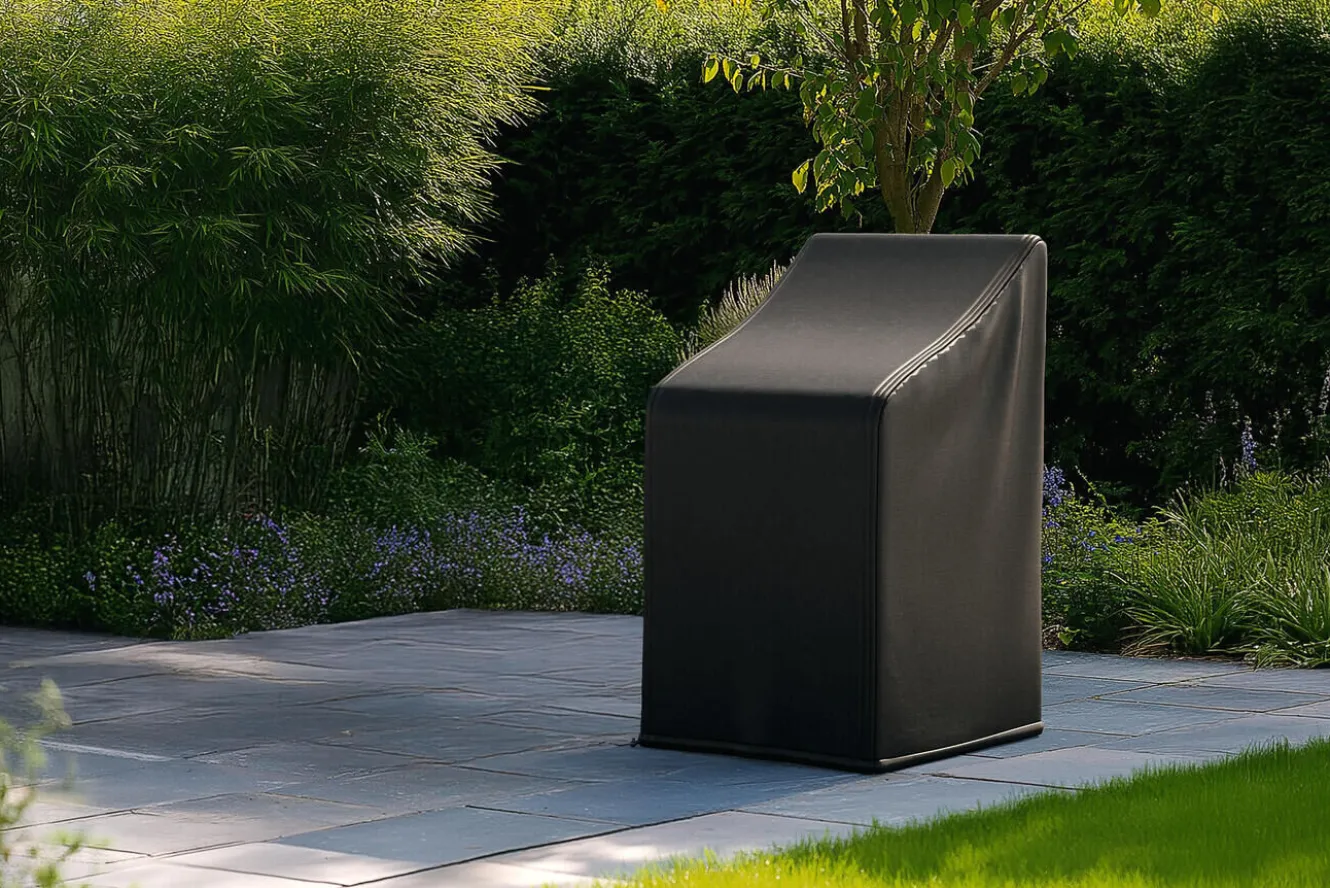 OUTFLEXX Abdeckhaube für Dining-Sessel, schwarz, Polyester, TPU 420D Ripstop-Gewebe, 65 x 79 x 65/112 cm, mit Zugband