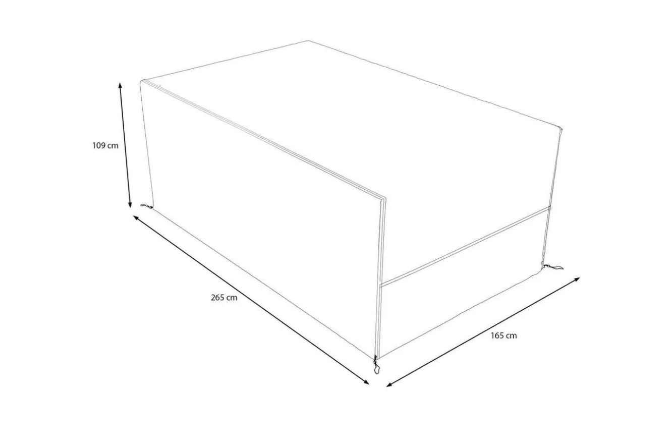 OUTFLEXX Abdeckhaube für Esstischgarnitur, schwarz, Polyester, TPU 420D Ripstop-Gewebe, 265 x 165 x 109 cm, uv-beständig, mit Zugband