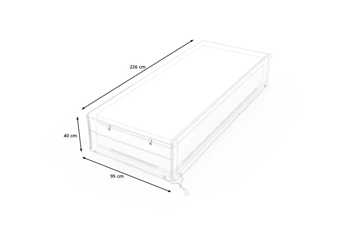 OUTFLEXX Abdeckhaube für Gartenlounges, schwarz, Ripstop-Gewebe/Polyester, 226 x 95 x 40 cm, wasserabweisend, UV-Schutz